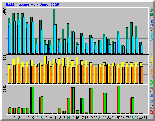 Daily usage for June 2025
